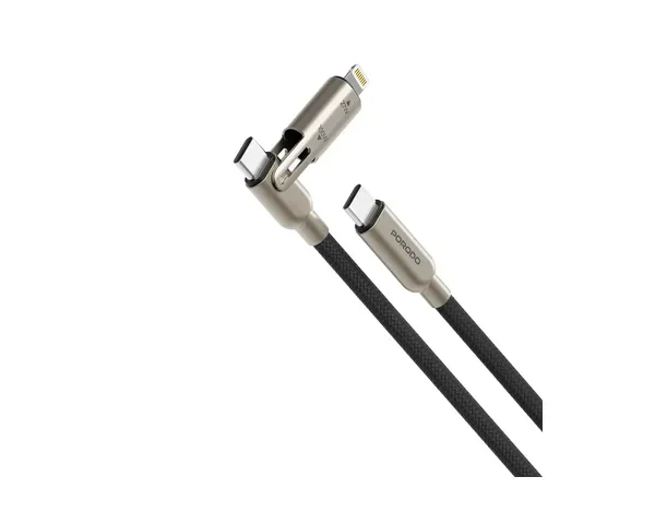Porodo 2-In-1 100W Braided Cable - Black