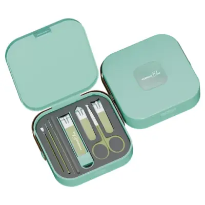 Porodo Blue 8-In-1 Portable Nail Clipper Set with Compact Personal Care Kit