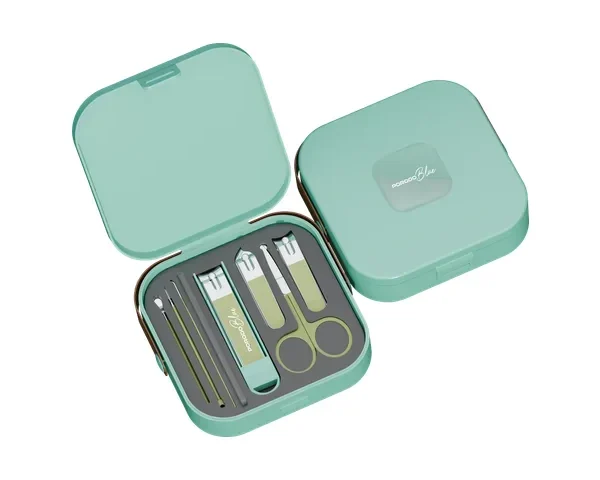 Porodo Blue 8-In-1 Portable Nail Clipper Set with Compact Personal Care Kit