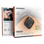 Porodo Findora Rechargeable Smart Tag with Real-Time Tracking & Alert System - Black