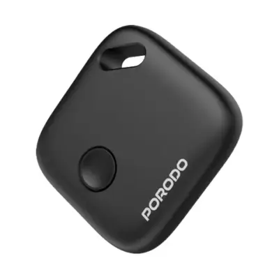 Porodo Findora Rechargeable Smart Tag with Real-Time Tracking & Alert System - Black