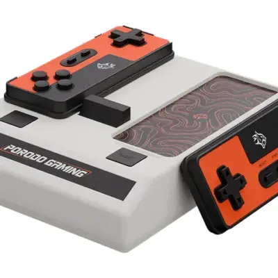 Porodo Gaming Runebox Dual-Hand Video Game Console with Plug-In TF Card Support - White