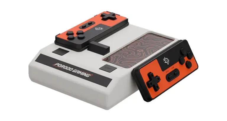 Porodo Gaming Runebox Dual-Hand Video Game Console with Plug-In TF Card Support - White