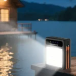 Porodo Laros Solar Power Bank with 22.5W Fast Charging & Built-In Cables - Black