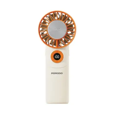 Porodo Lifestyle Chillo Wave Portable Mini Fan with Foldable Function & Non-Slip Mat - Beige