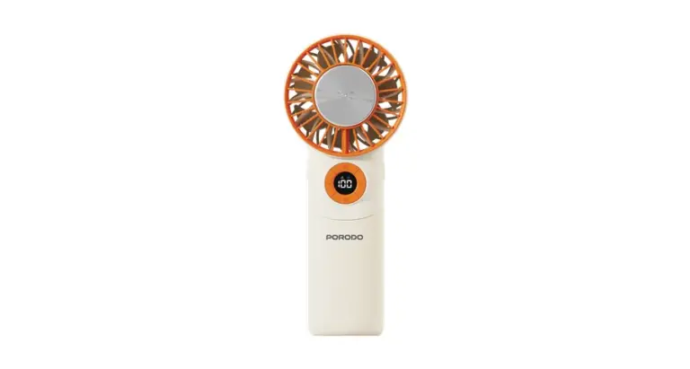 Porodo Lifestyle Chillo Wave Portable Mini Fan with Foldable Function & Non-Slip Mat - Beige