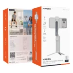 Porodo Malibu Selfie Stick with Tripod and Bluetooth Shutter Button - White