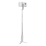 Porodo Malibu Selfie Stick with Tripod and Bluetooth Shutter Button - White