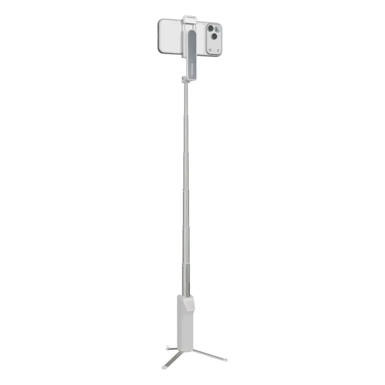 Porodo Malibu Selfie Stick with Tripod and Bluetooth Shutter Button - White