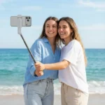 Porodo Malibu Selfie Stick with Tripod and Bluetooth Shutter Button - White