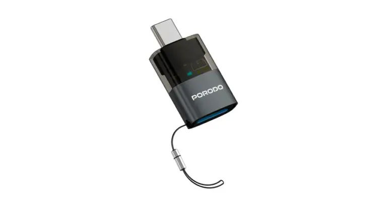 Porodo MiniLink Transparent OTG Adapter USB-A to USB-C - Grey