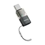 Porodo MiniLink Transparent OTG Adapter Lightning to USB-C - Grey