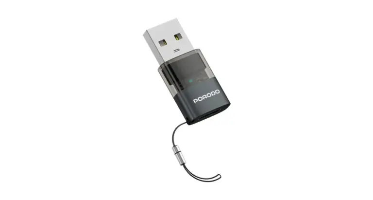 Porodo Minilink Transparent OTG Adapter USB-C to USB-A - Grey