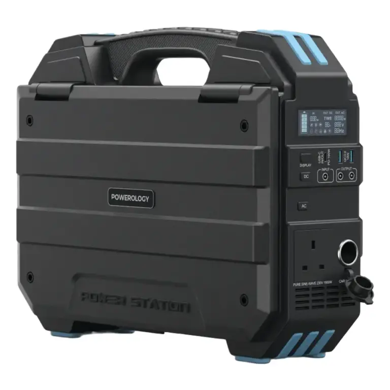 Powerology Helio 1600W Portable Solar Power Generator - Black