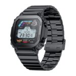 Porodo Nomad Smart Watch Black dial + Black Metal starp & Black Silicon Strap