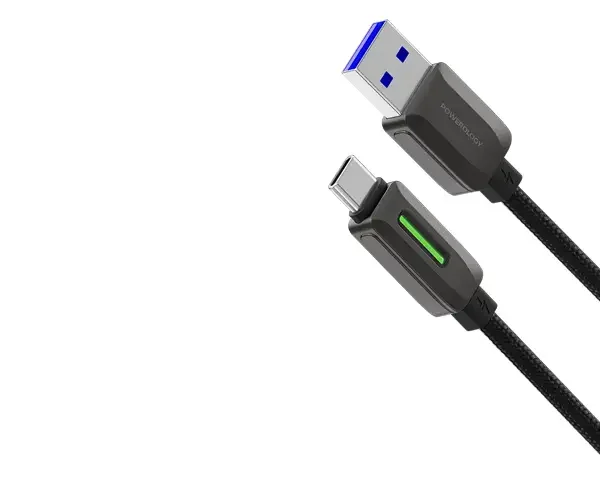 Powerology USB-A to USB-C TPE Jacket Over-Molded Cable 1.2 Meter - White