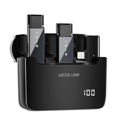 Gadget Pulse Kenya 63 Green Lion 2-in-1 Digital Display Microphone Lightning Connector