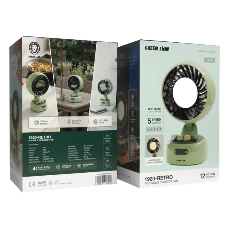 Green Lion 1920 Retro Portable Desktop Fan - Green