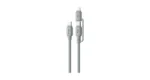 Green Lion 2-In-1 PVC Cable with USB-C & Lightning – Gray