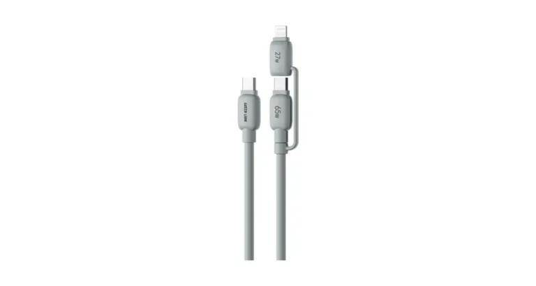 Green Lion 2-In-1 PVC Cable with USB-C & Lightning – Gray