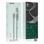 Green Lion 2-In-1 PVC Cable with USB-C & Lightning – Gray