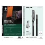 Green Lion 2 in 1 USB-C Holder Cable with Foldable Design - Black