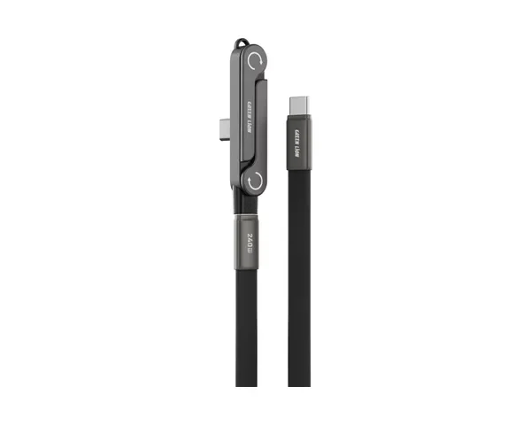 Green Lion 2 in 1 USB-C Holder Cable with Foldable Design - Black