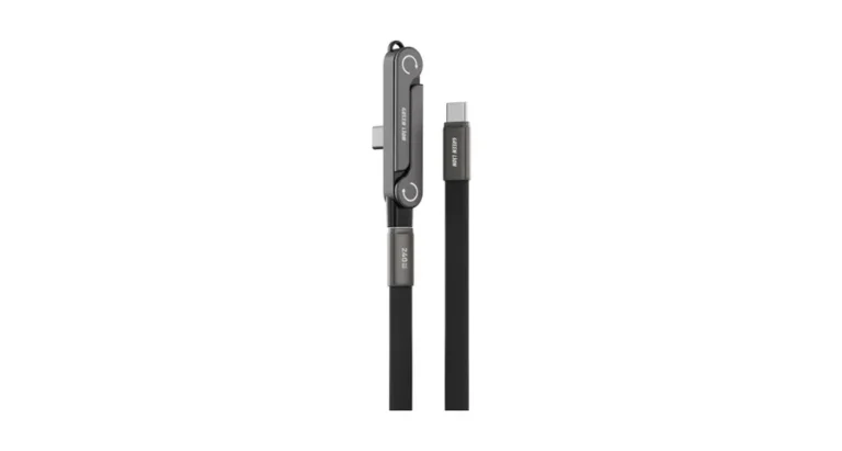 Green Lion 2 in 1 USB-C Holder Cable with Foldable Design - Black