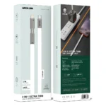 Green Lion 2-in-1 Ultra-Thin USB-C Braided Cable -White