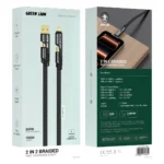 Green Lion 2-in-2 Braided Fast Charging Cable - Black