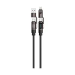 Green Lion 4-In1 Silicone Cable with Digital Display - Black