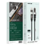 Green Lion 4-In1 Silicone Cable with Digital Display - Black