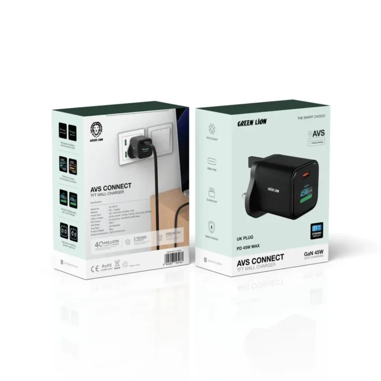Green Lion AVS Connect TFT Wall Charger 45W - Black