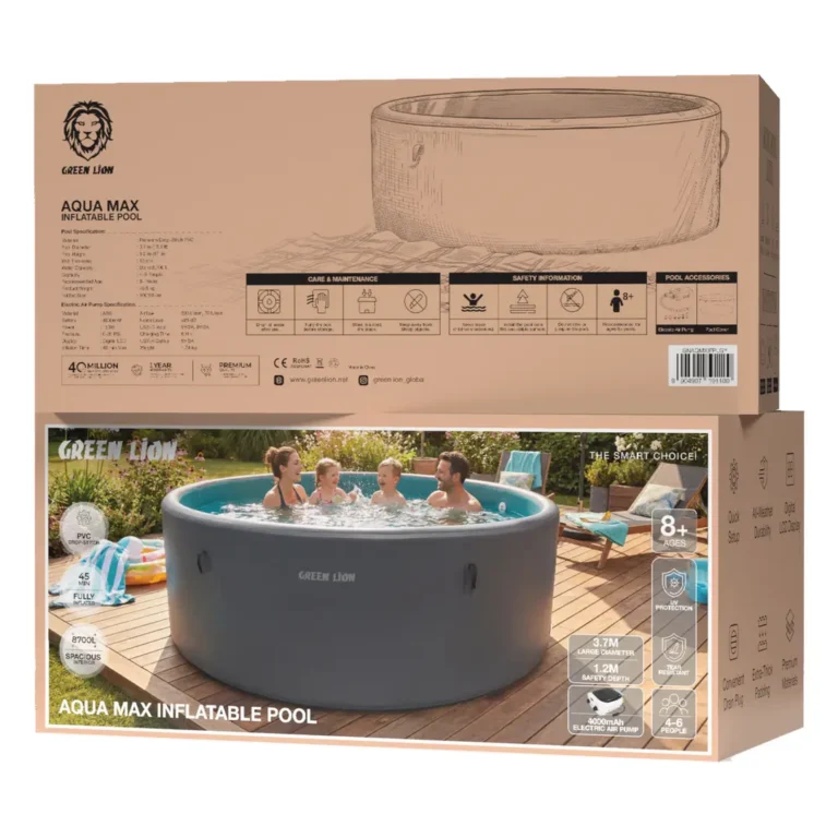Green Lion Aqua Max Inflatable Pool - Grey