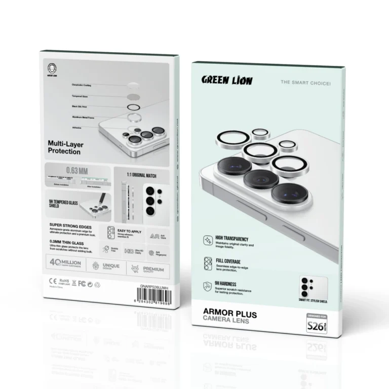 Green Lion Armor Plus Camera Lens Protector for S26 Ultra - White