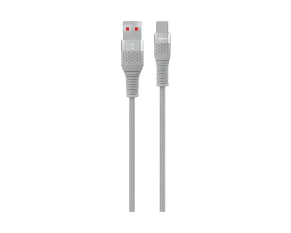 Green Lion Braided USB-A Charging Cable - Grey