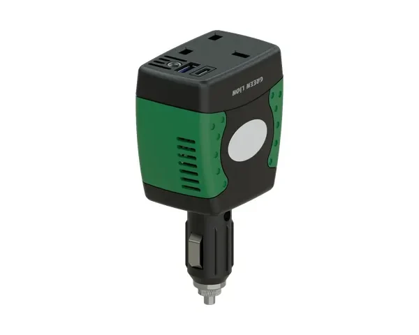 Green Lion Car Power Hub 150W Car Inverter - Black