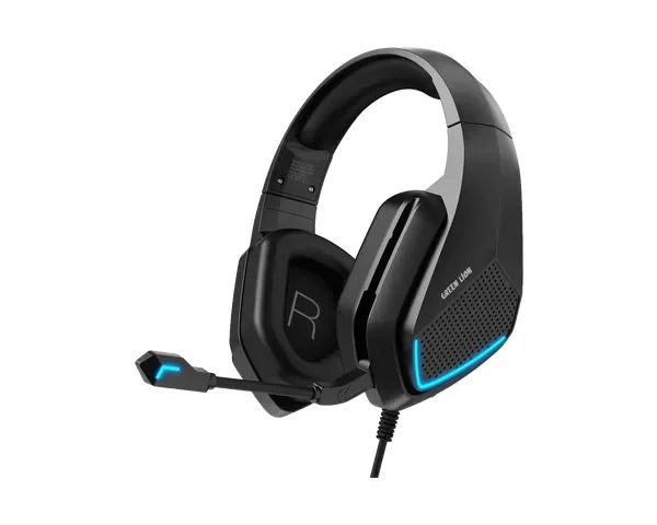 Green Lion Commander Wired Gaming Headphones - Black