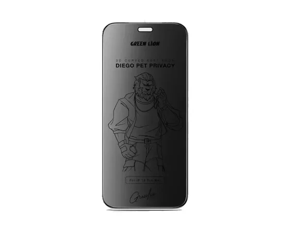 Green Lion Diego PET Privacy Screen Protector for iPhone 18 Pro / Pro Max - Black