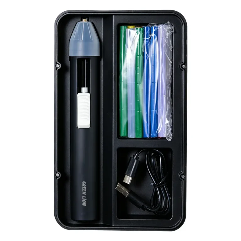 Green Lion Electric Glue Pen with Multi-Color Glue Sticks - Black