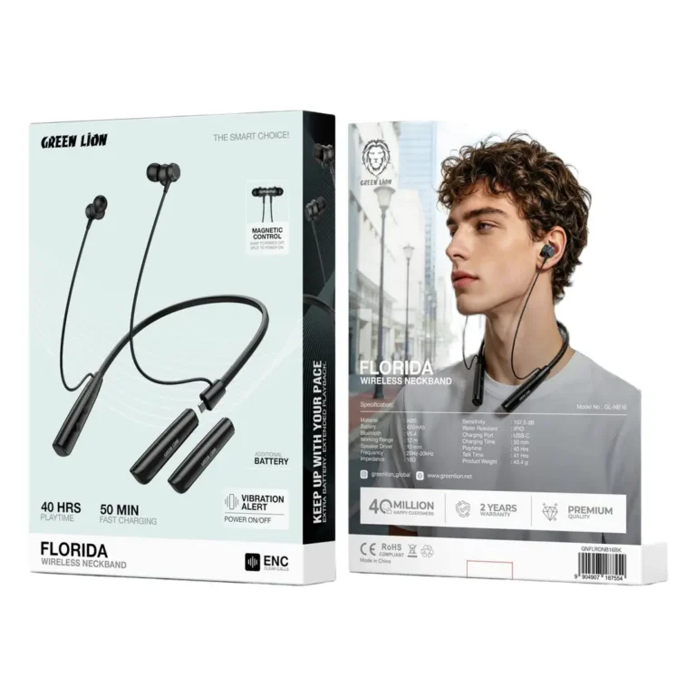 Green Lion Florida Wireless Neckband - Black