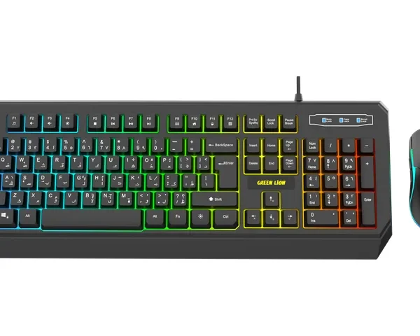 Green Lion GKM-65 Gaming Mouse & Keyboard Combo - Black
