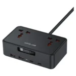 Green Lion GS-850 Power Socket with Retractable USB-C Cable -Black