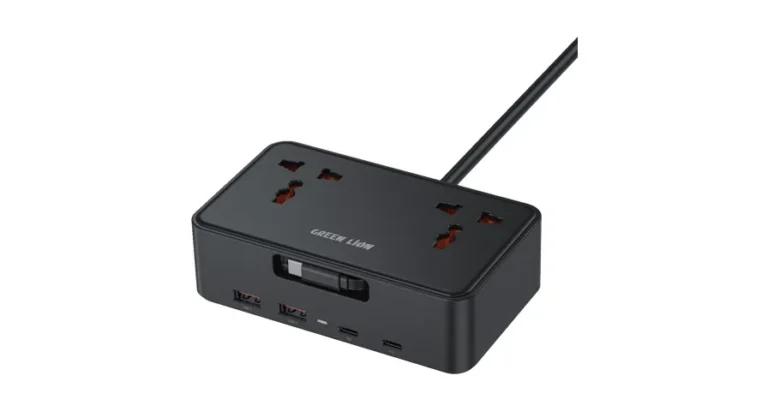 Green Lion GS-850 Power Socket with Retractable USB-C Cable -Black
