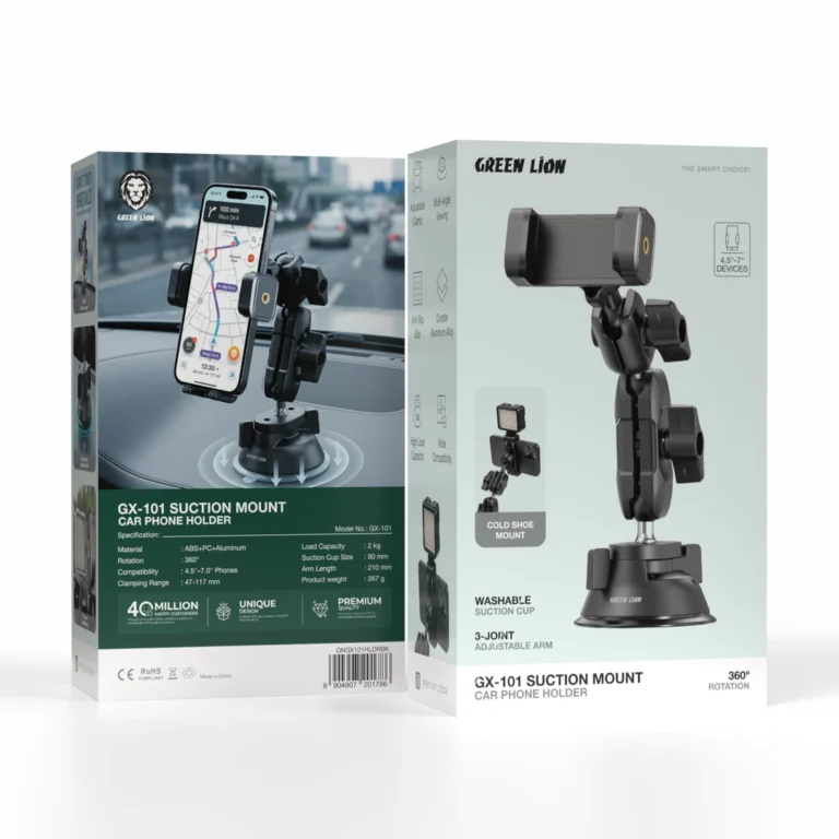 Green Lion GX-101 Suction Mount Car Phone Holder – Black