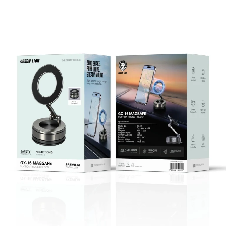 Green Lion GX-16 MagSafe Suction Phone Holder - Grey
