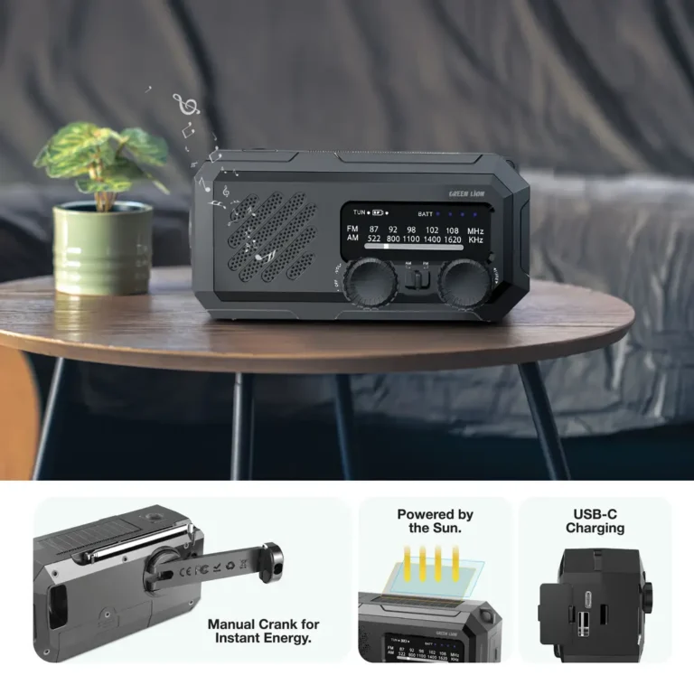 Green Lion G-Radio Lite with Power Bank & Flashlight - Black