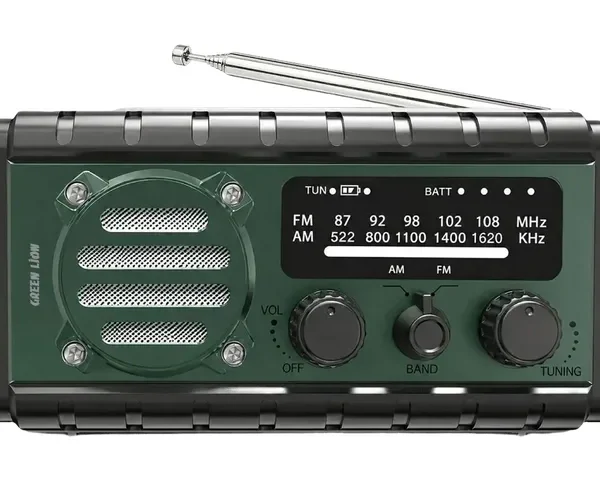 Green Lion G-Radio with Power Bank & Flashlight - Black