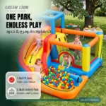 Green Lion Joy Land GIP-9 Inflatable Bounce House - Orange