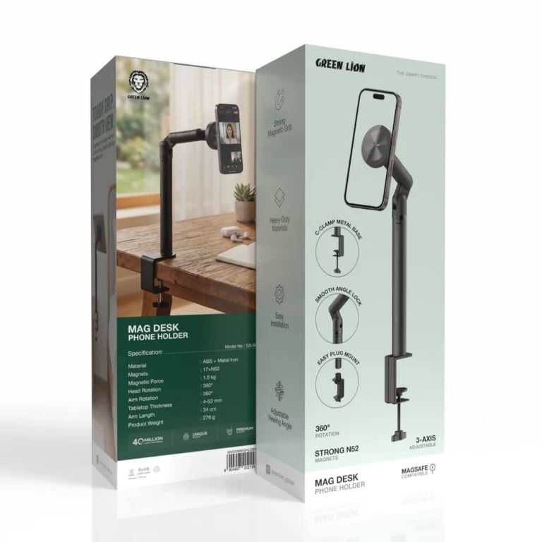 Green Lion Mag Desk Phone Holder - Black